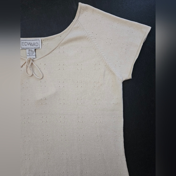 NWT - Edward Silk Blend Cream Knit Jersey - Size XL - Picture 2 of 9